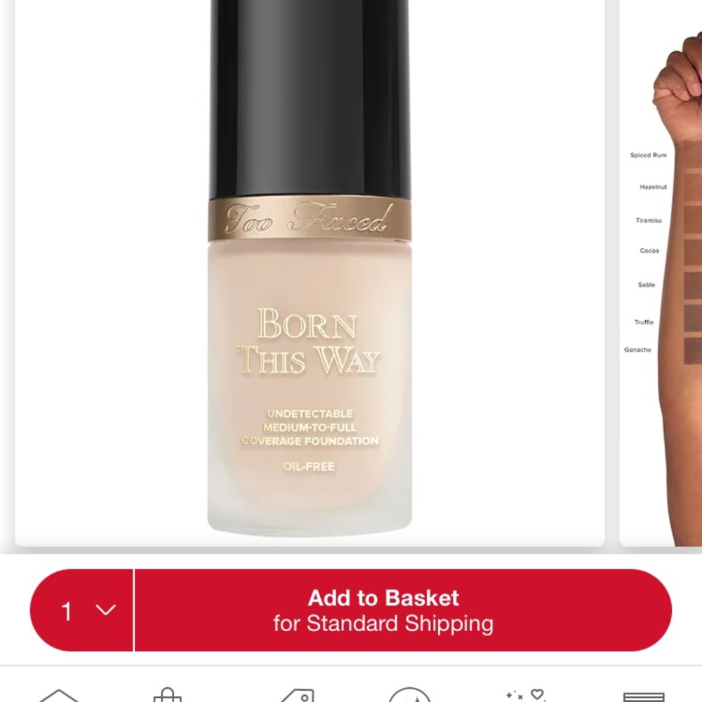 NWT(in box)Too Faced Born This Way Foundation,snow